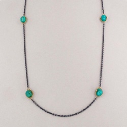 Chrysocolla "Textile" Layering Necklace by Amali - 36"