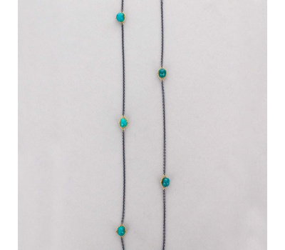 Chrysocolla "Textile" Layering Necklace by Amali - 36"_chain
